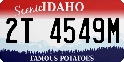 ID license plate 2T4549M