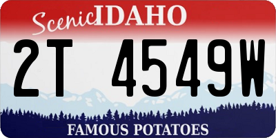 ID license plate 2T4549W