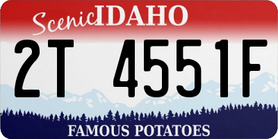 ID license plate 2T4551F