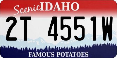 ID license plate 2T4551W