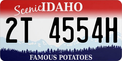 ID license plate 2T4554H