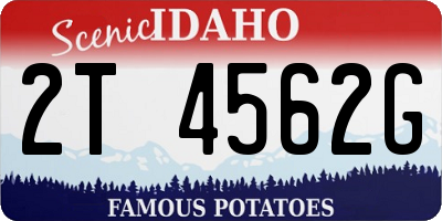 ID license plate 2T4562G