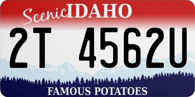 ID license plate 2T4562U