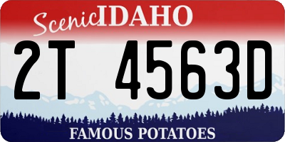 ID license plate 2T4563D
