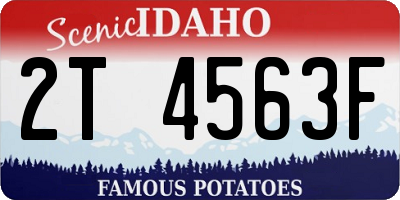 ID license plate 2T4563F