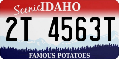 ID license plate 2T4563T