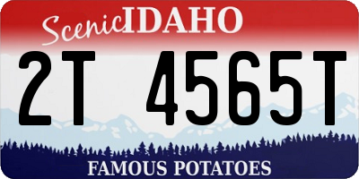ID license plate 2T4565T