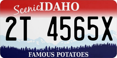 ID license plate 2T4565X