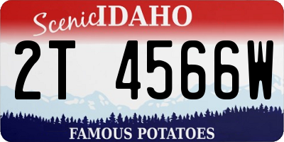 ID license plate 2T4566W