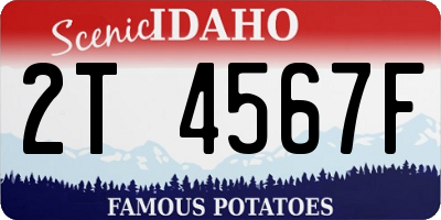 ID license plate 2T4567F