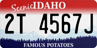 ID license plate 2T4567J