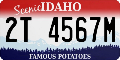 ID license plate 2T4567M
