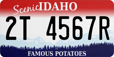 ID license plate 2T4567R