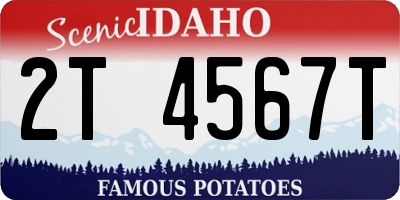 ID license plate 2T4567T