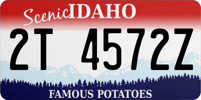 ID license plate 2T4572Z