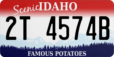 ID license plate 2T4574B