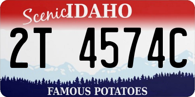ID license plate 2T4574C