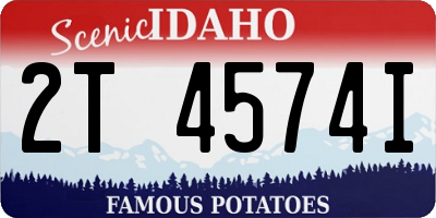 ID license plate 2T4574I