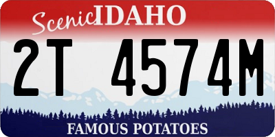 ID license plate 2T4574M