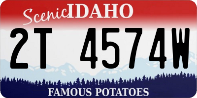 ID license plate 2T4574W