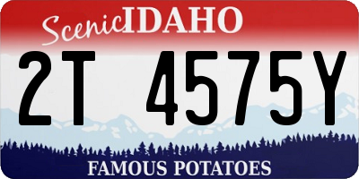 ID license plate 2T4575Y