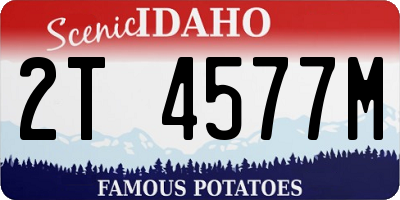 ID license plate 2T4577M