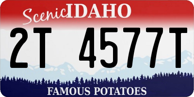 ID license plate 2T4577T