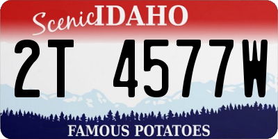 ID license plate 2T4577W