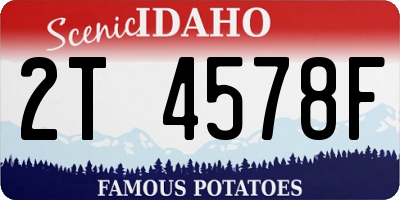 ID license plate 2T4578F