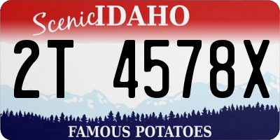 ID license plate 2T4578X