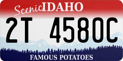 ID license plate 2T4580C