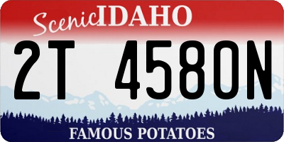 ID license plate 2T4580N