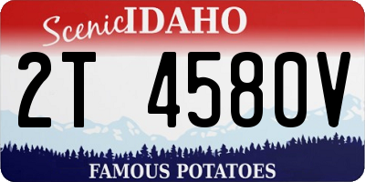 ID license plate 2T4580V