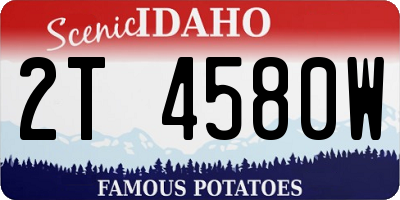 ID license plate 2T4580W
