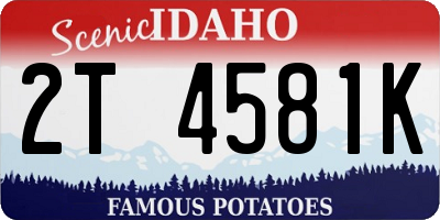 ID license plate 2T4581K