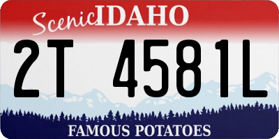ID license plate 2T4581L