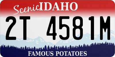 ID license plate 2T4581M