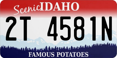 ID license plate 2T4581N