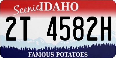 ID license plate 2T4582H