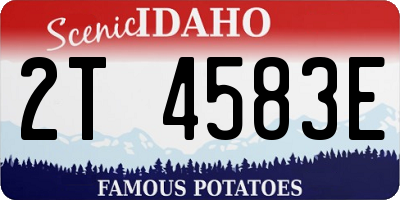 ID license plate 2T4583E