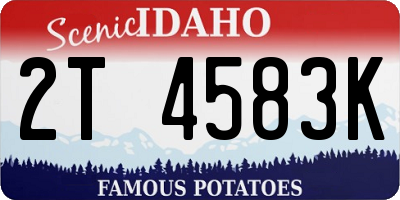 ID license plate 2T4583K