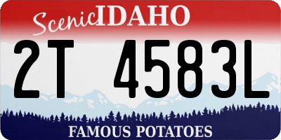 ID license plate 2T4583L
