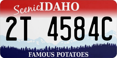 ID license plate 2T4584C