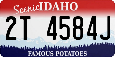 ID license plate 2T4584J