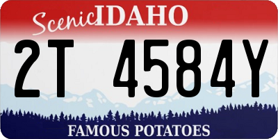 ID license plate 2T4584Y
