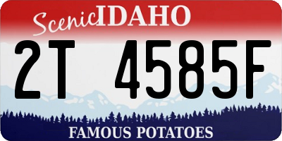 ID license plate 2T4585F