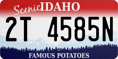 ID license plate 2T4585N