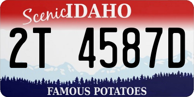 ID license plate 2T4587D
