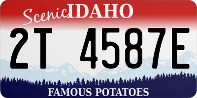 ID license plate 2T4587E
