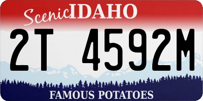ID license plate 2T4592M